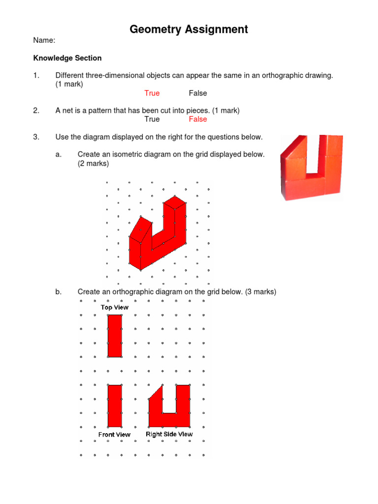 Geometry Assignment: 3D Shapes & Diagrams | PDF | Shape | Geometry