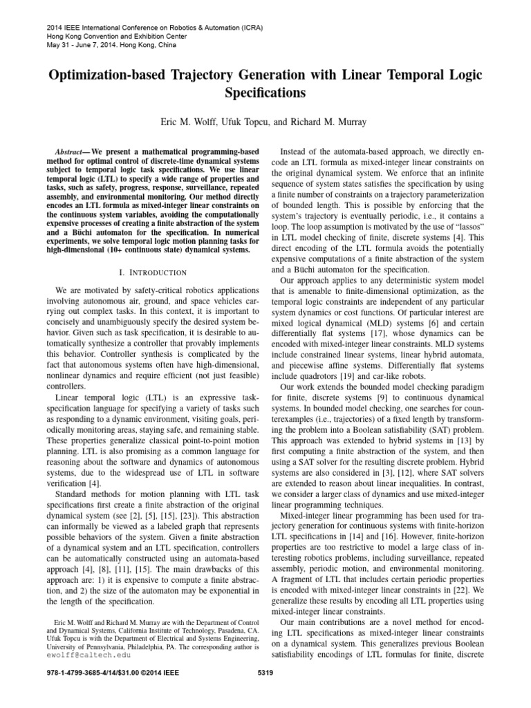 Optimization-Based Trajectory Generation With Linear Temporal Logic ...