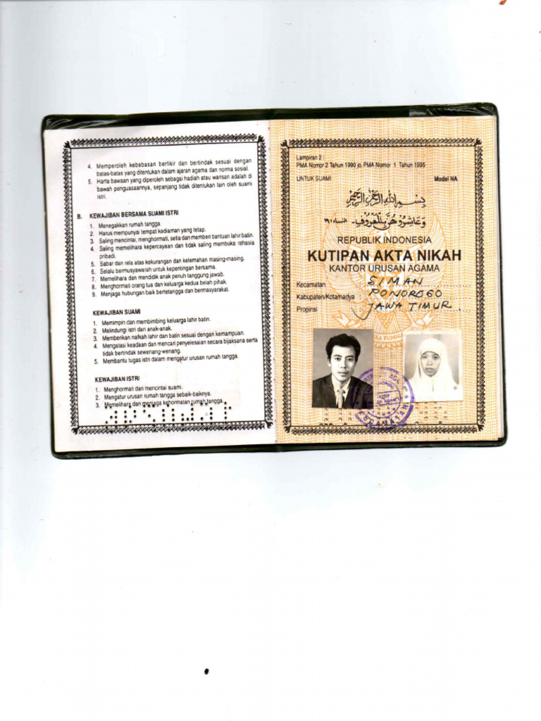 Buku Nikah 1 | PDF