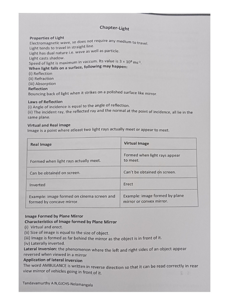 FA3 Science Activity 2?PartA .. Light Chapter | PDF