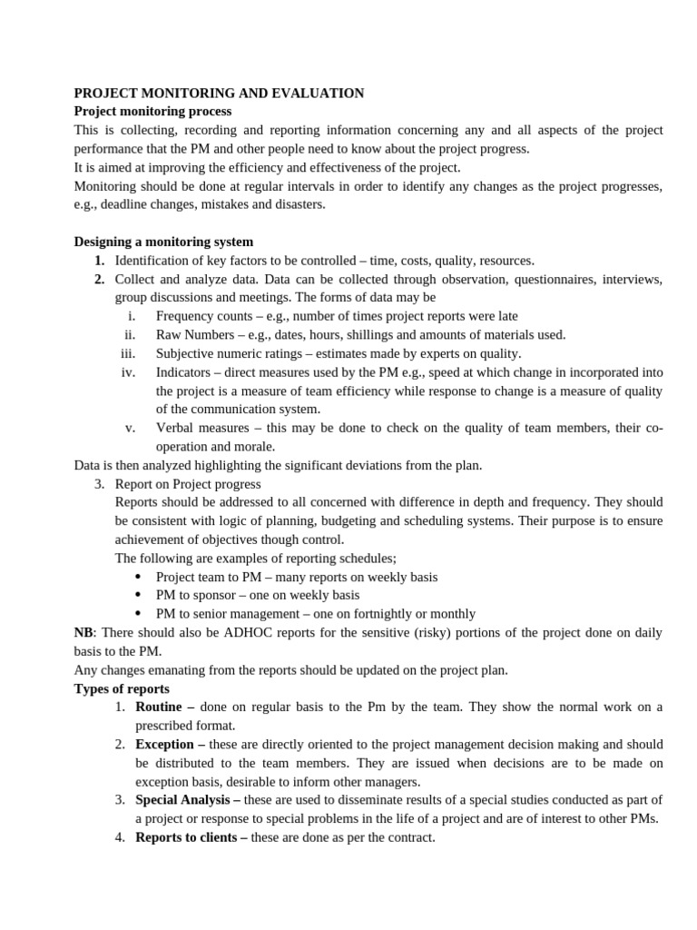 Project Monitoring and Evaluation Guide | PDF | Risk | Risk Management