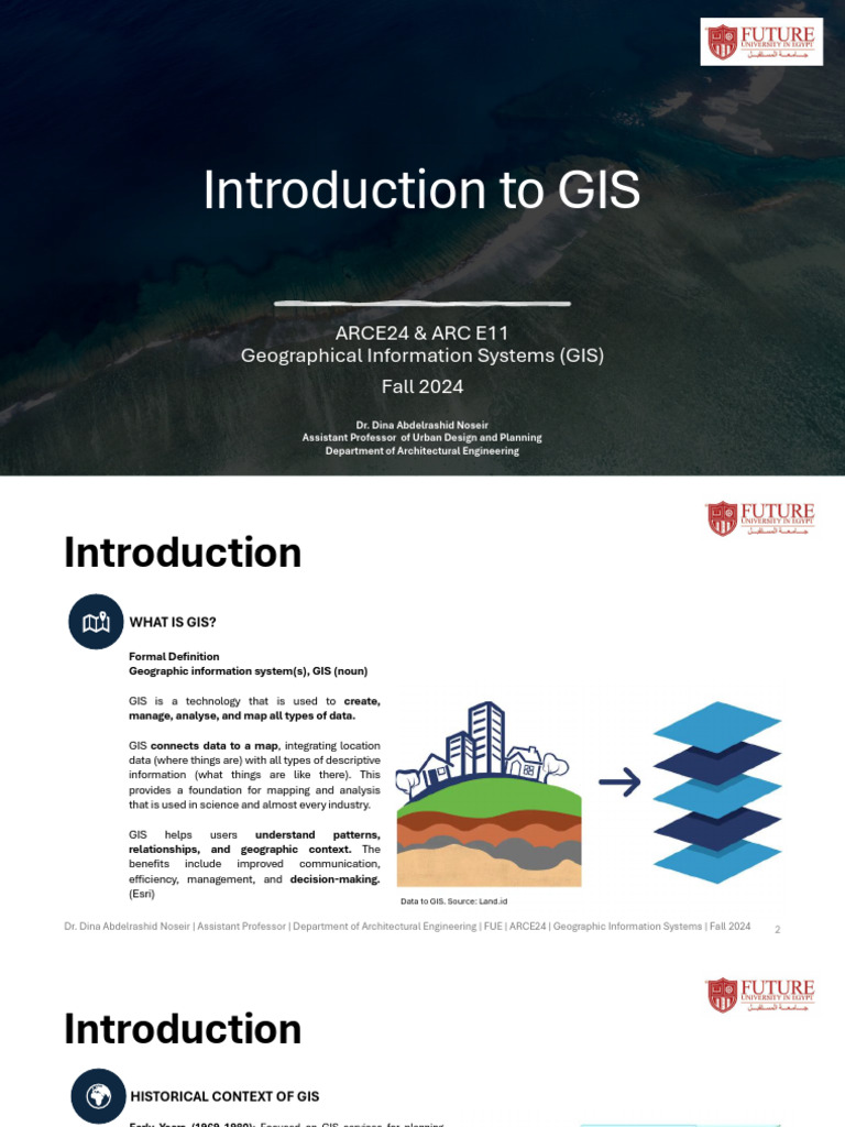 Lecture 1 - Introduction To GIS | PDF | Geographic Information System ...