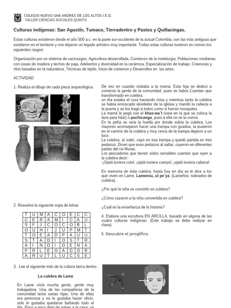 Culturas Indígenas de Colombia: Legado y Mitos | PDF