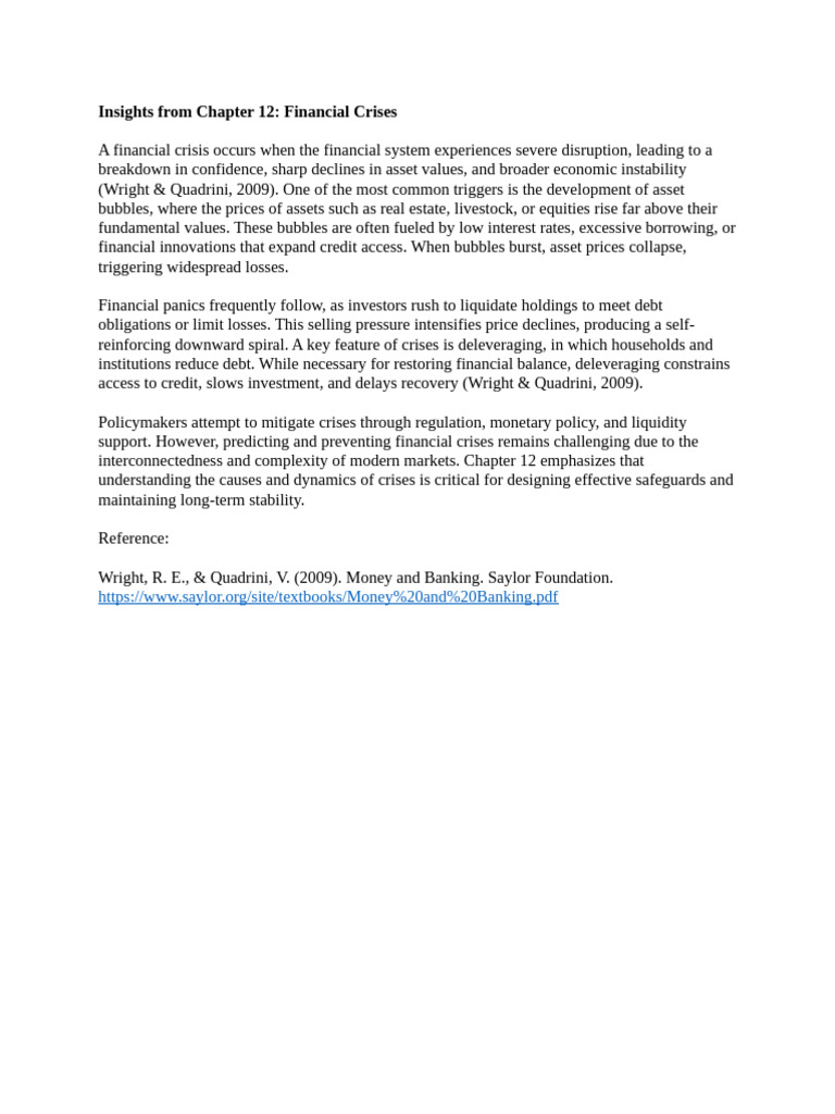 Understanding Financial Crises Dynamics | PDF