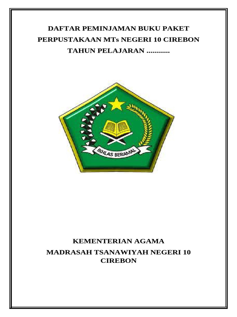 Cover Program Kerja Bidang Perpustakaan | PDF