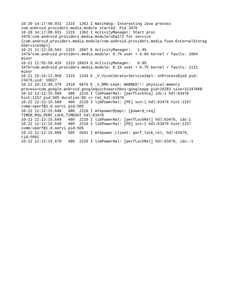 Java Process Activity Log Analysis | PDF
