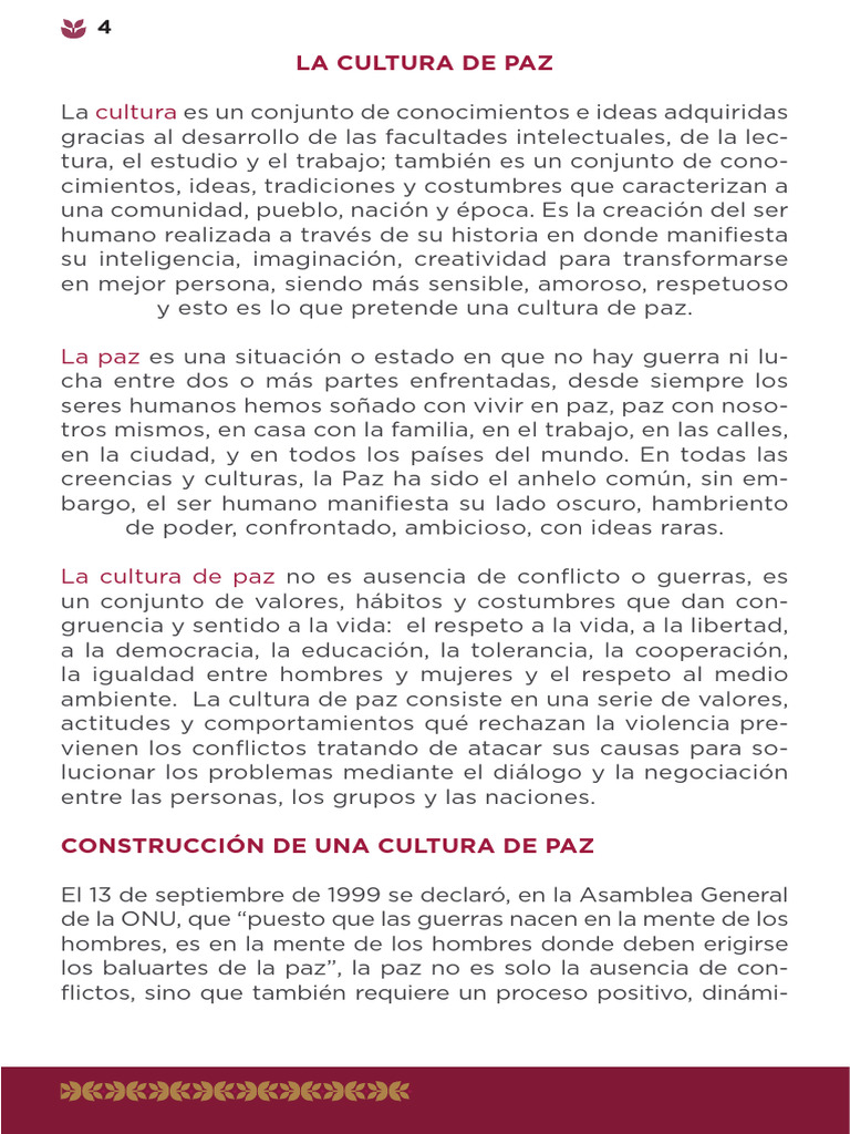 Cultura de paz en la escuela | PDF | Paz | Violencia