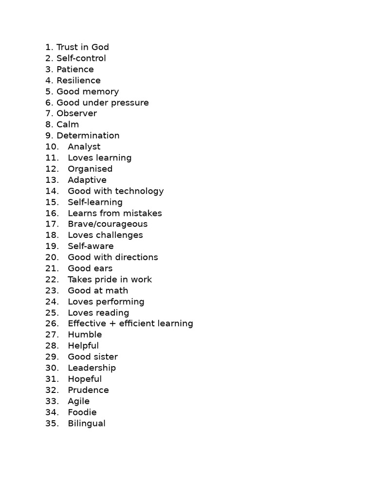 Essential Personal Traits for Success | PDF
