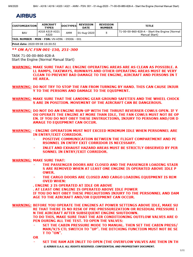 A320 Engine Start Manual Procedure | PDF | Jet Aircraft | Airbus