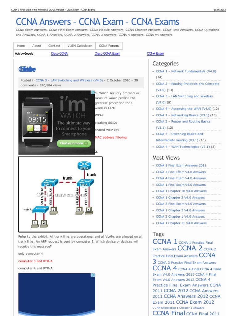 Ccna 3 Chapter 5 Exam Answers