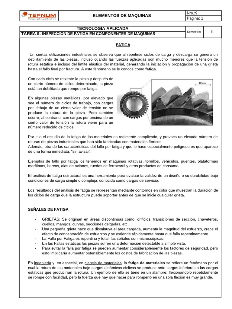 Inspección de Fatiga en Componentes de Máquinas | PDF | Fatiga ...