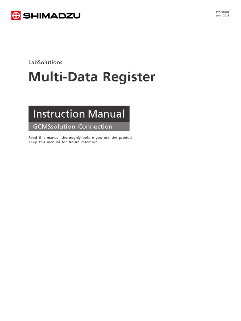 LabSolutions Multi-Data Register Manual | PDF | Gas Chromatography–Mass ...