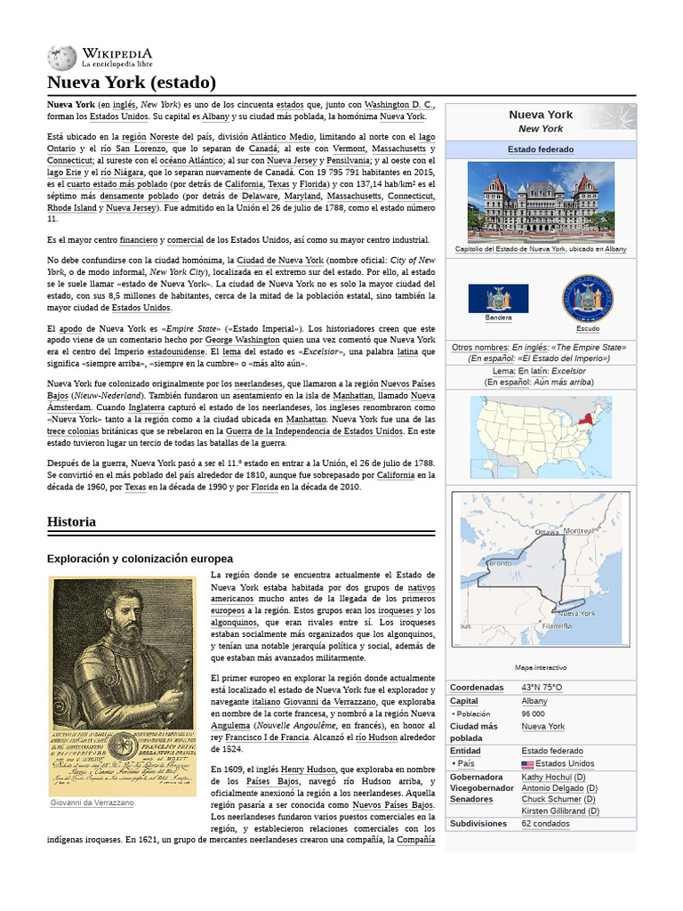 Estado de Nueva York: Historia y Datos Clave | PDF | Nueva York | Ontario