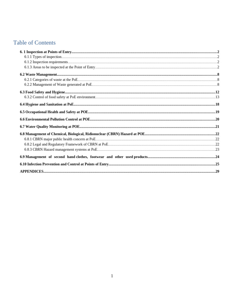 CHAPTER 6 Env & Occ Health Guideline Revission - 2025 | PDF | Food ...