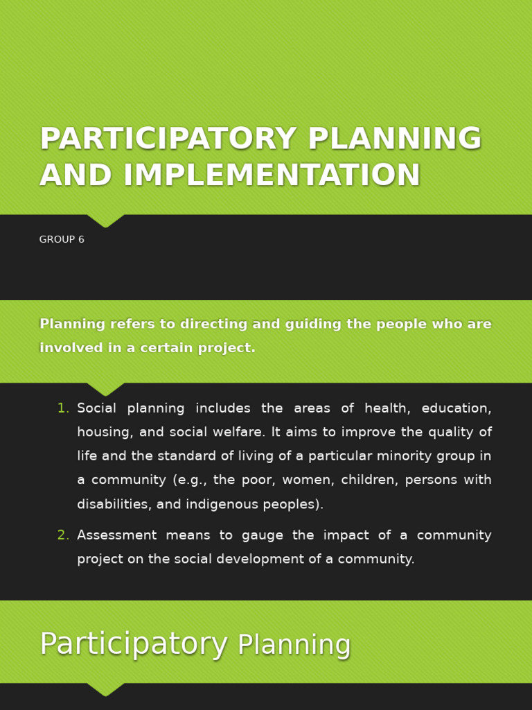 Participatory Planning and Implementation | PDF
