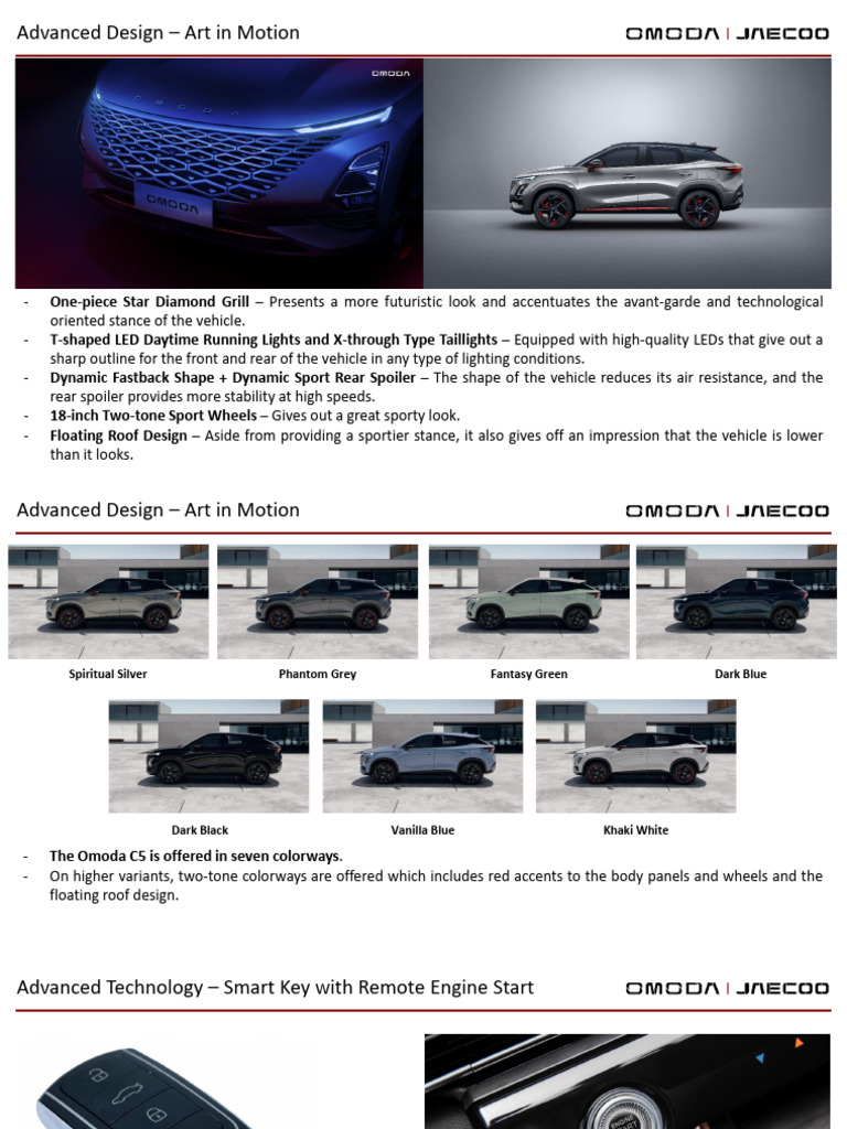 Omoda C5: Advanced Design & Tech Features | PDF | Automotive ...