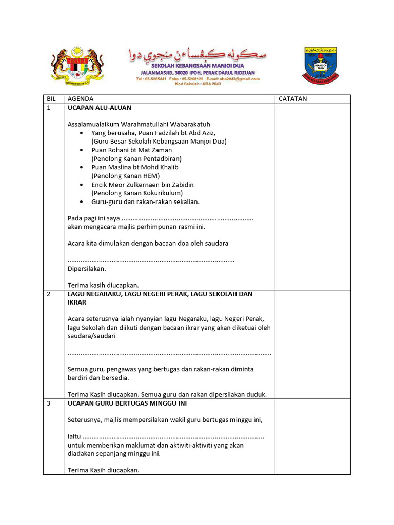 Teks Perhimpunan Rasmi 2022 | PDF