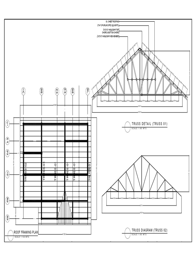 G.I. Sheet Roofing and Truss Details | PDF | Truss | Structural Engineering