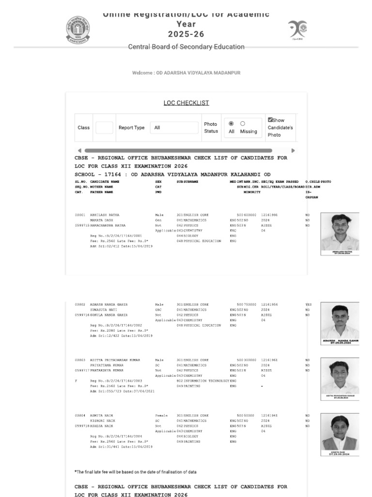 XII Loc 10.09.25 Evening | PDF