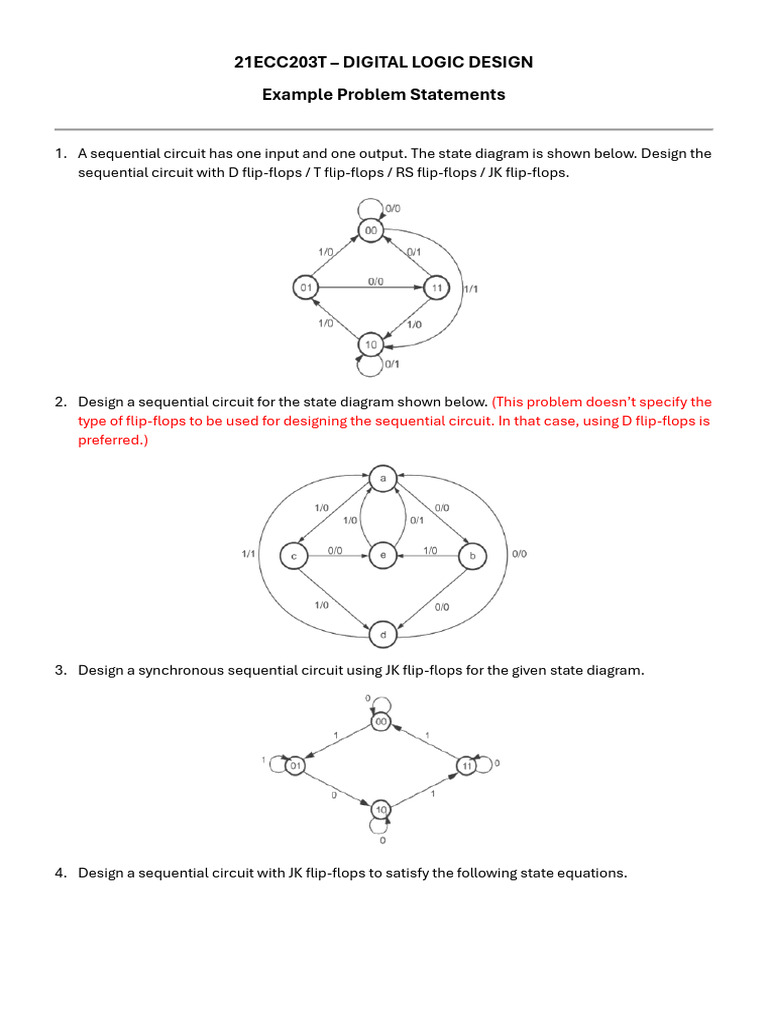 Digital Logic Design Problem Set | PDF | Electrical Engineering ...
