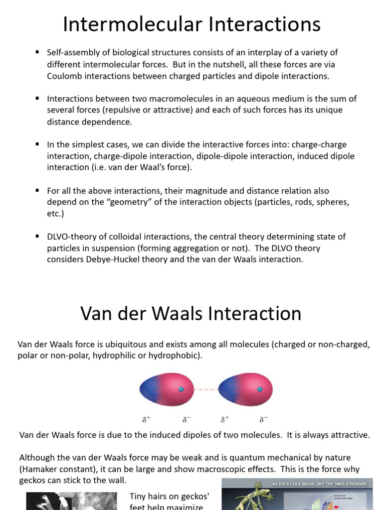 Intermolecular Forces and Colloidal Interactions | PDF | Intermolecular ...