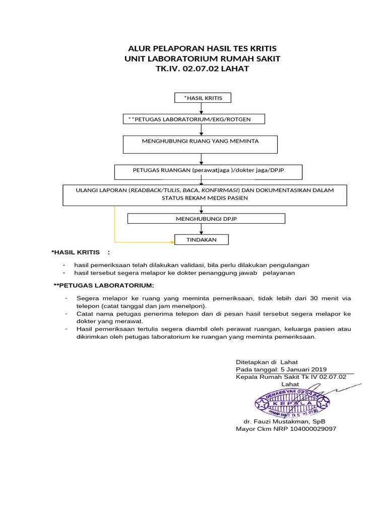 Alur Pelaporan Hasil Tes Kritis | PDF