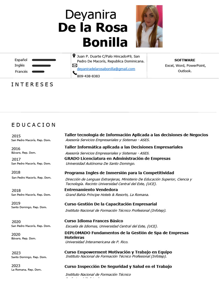 CV Deyanira de La Rosa | PDF