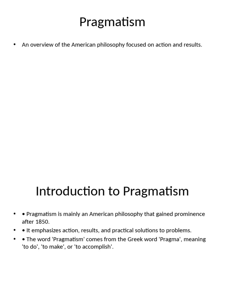 Pragmatism Presentation | PDF