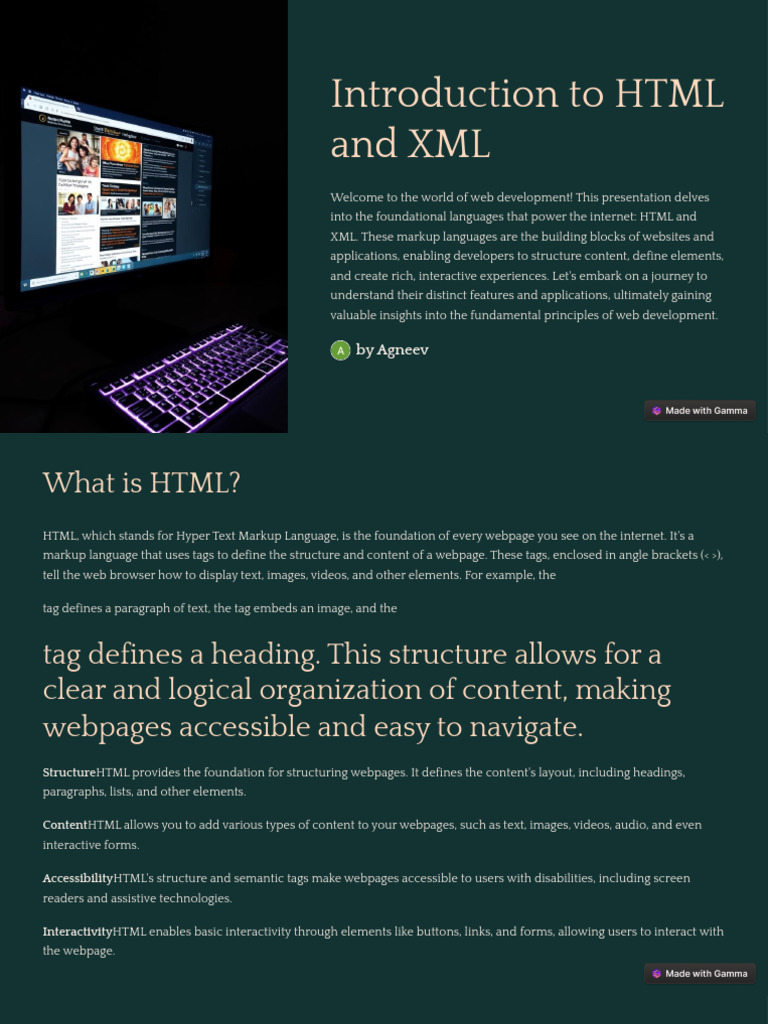 Introduction To HTML and XML | PDF | Html | Html Element