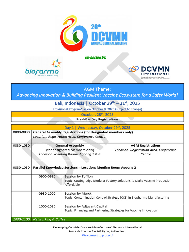 DCVMN AGM 2025: Vaccine Innovation Focus | PDF | Health Sciences ...