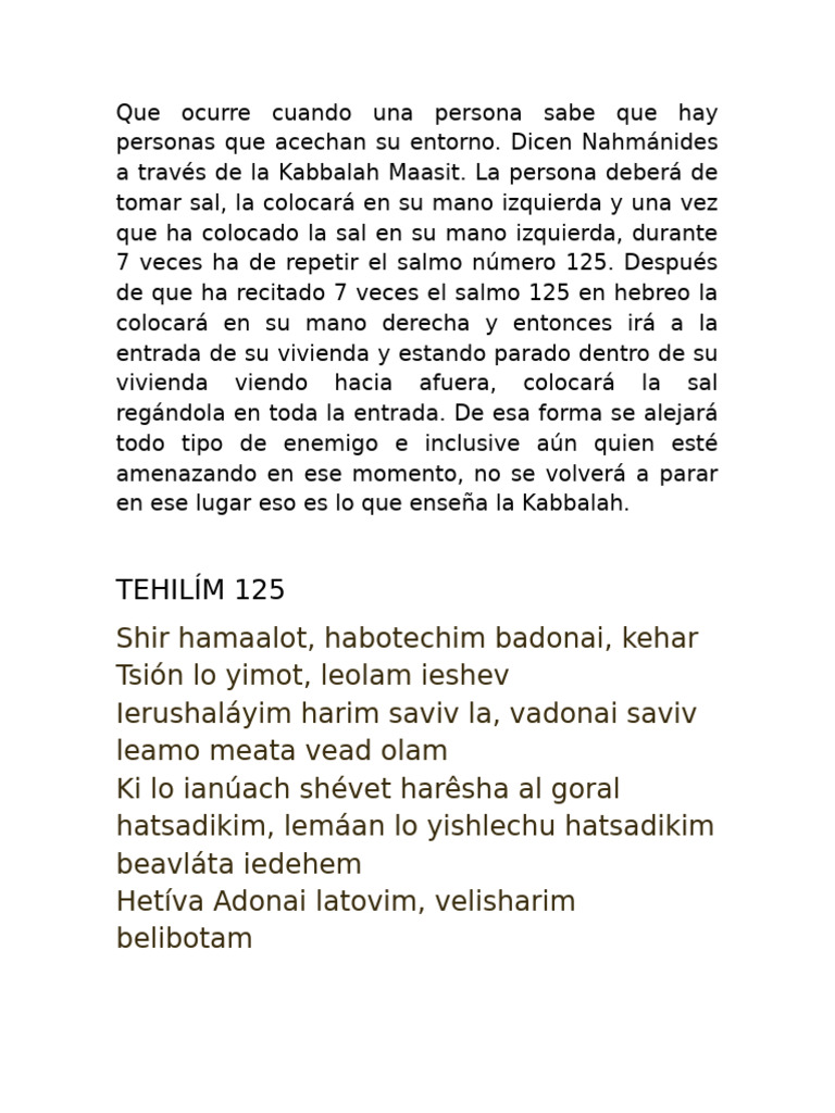 Ritual Kabbalístico para Alejar Enemigos | PDF