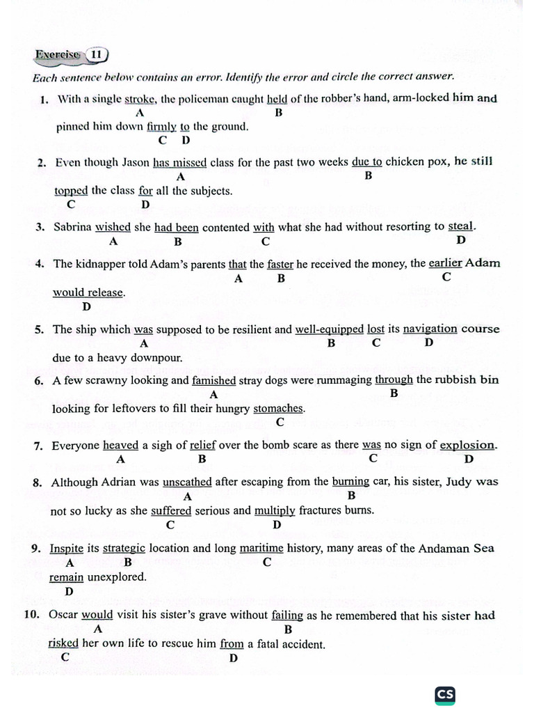 5 Sets S3 Error Id And Word Formation Pdf