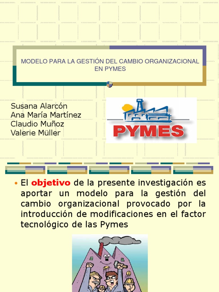 Modelo de Cambio Organizacional en PYMES | PDF | Gestión del cambio ...