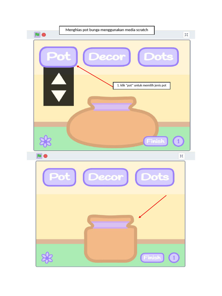 Menghias Pot Bunga dengan Scratch | PDF