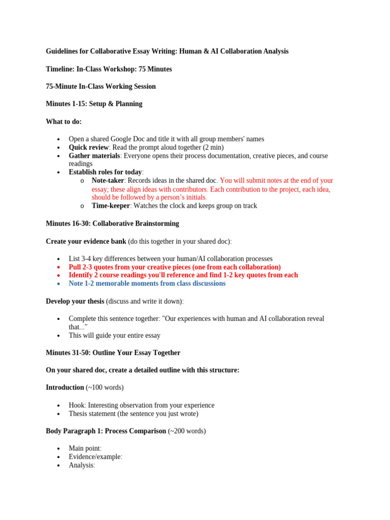 Collaborative Essay Writing Guide | PDF | Proofreading | Essays