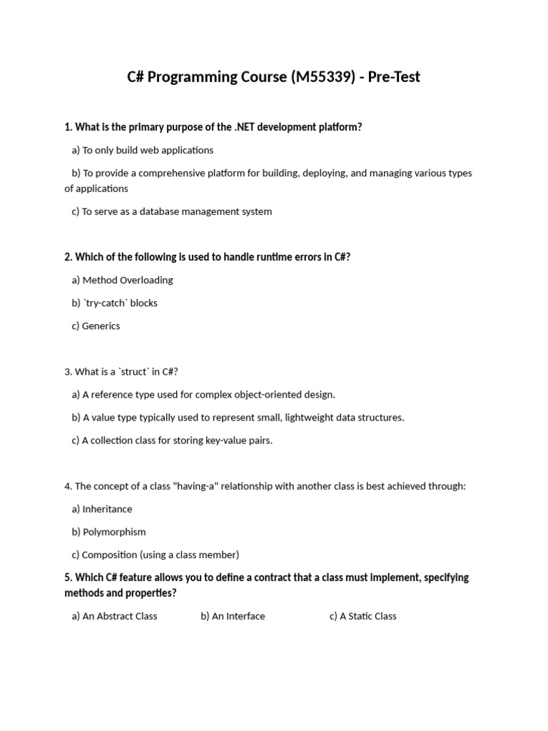 PreTest Student | PDF