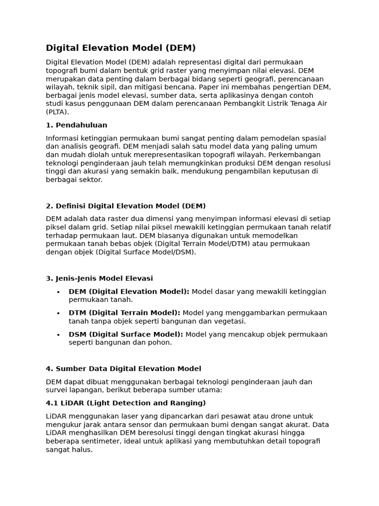 Pengenalan Digital Elevation Model (DEM) | PDF