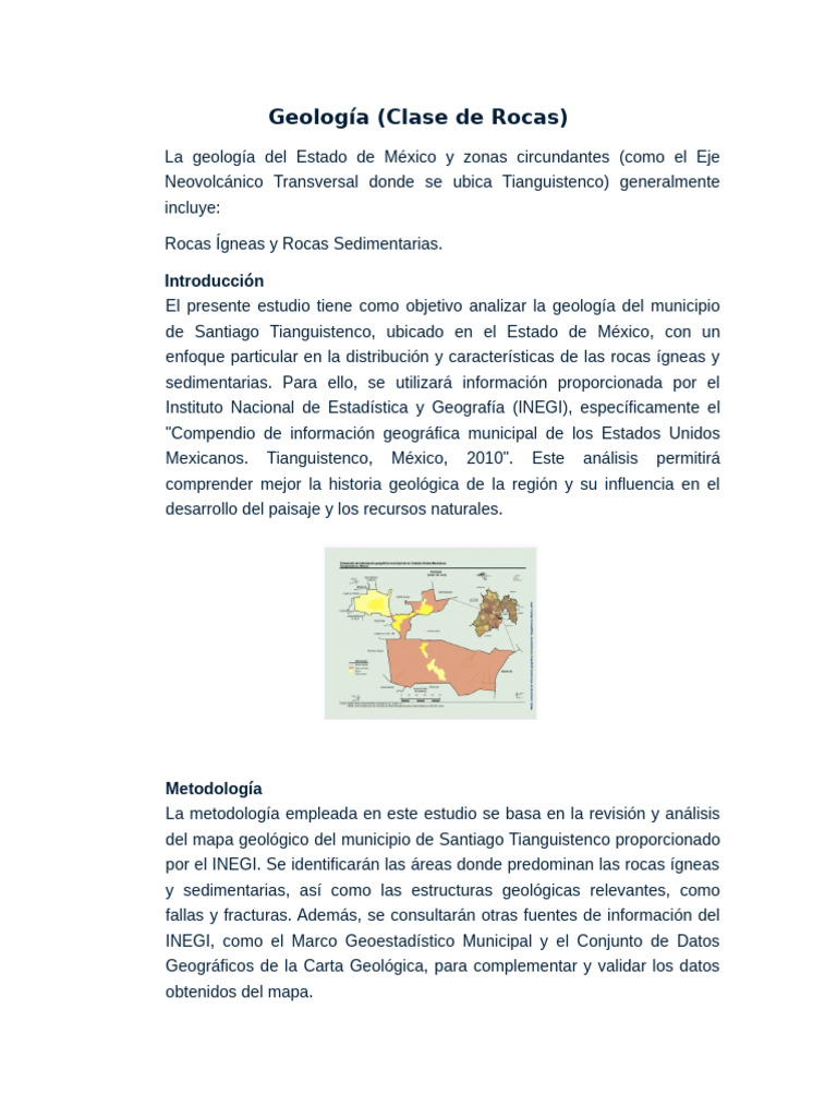Geología de Tianguistenco: Rocas y Suelos | PDF | Roca (geología ...