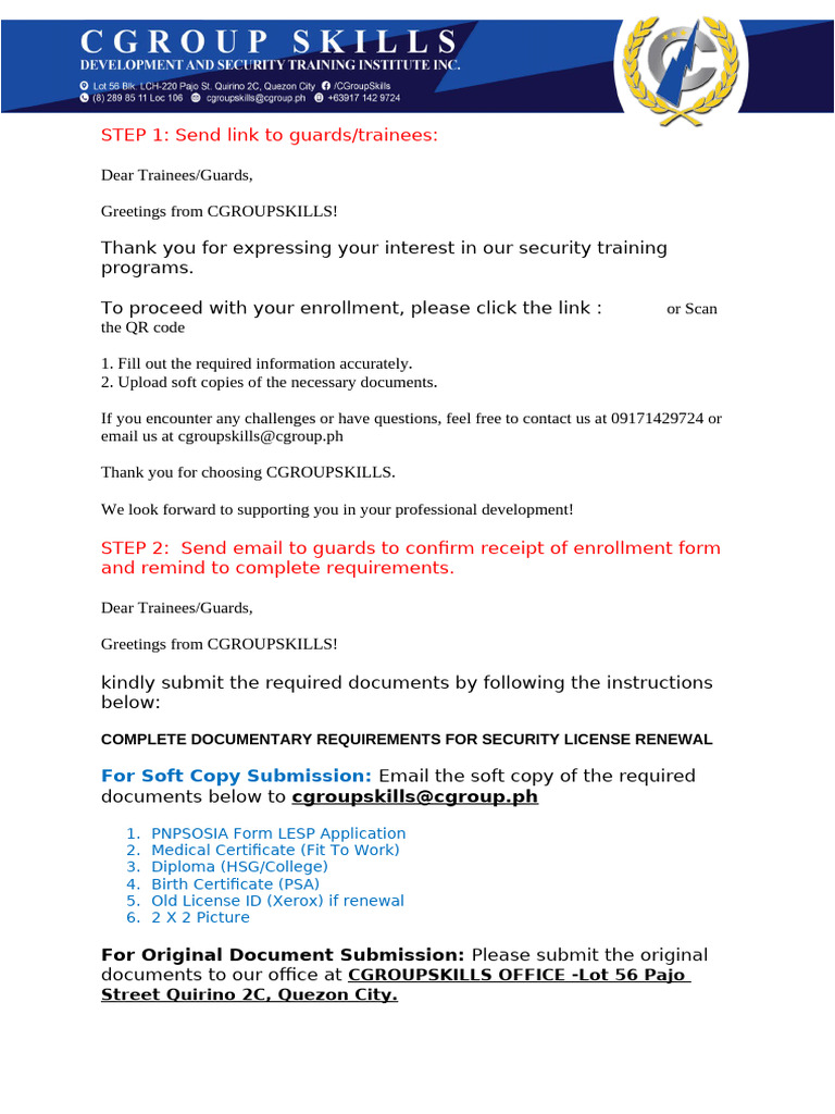 Security Training Enrollment Process | PDF
