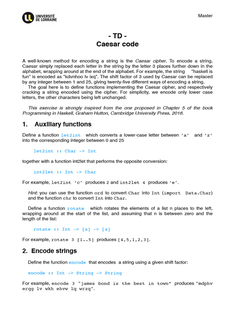 Caesar Cipher Encoding and Cracking Guide | PDF | String (Computer ...