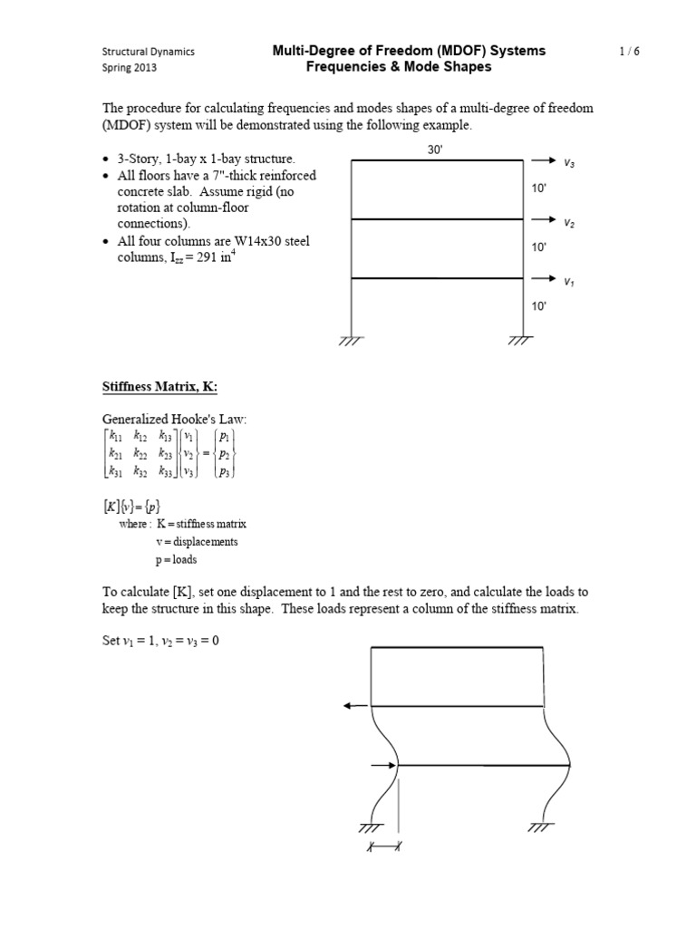 MDOF Systems: Frequencies & Mode Shapes | PDF | Eigenvalues And ...