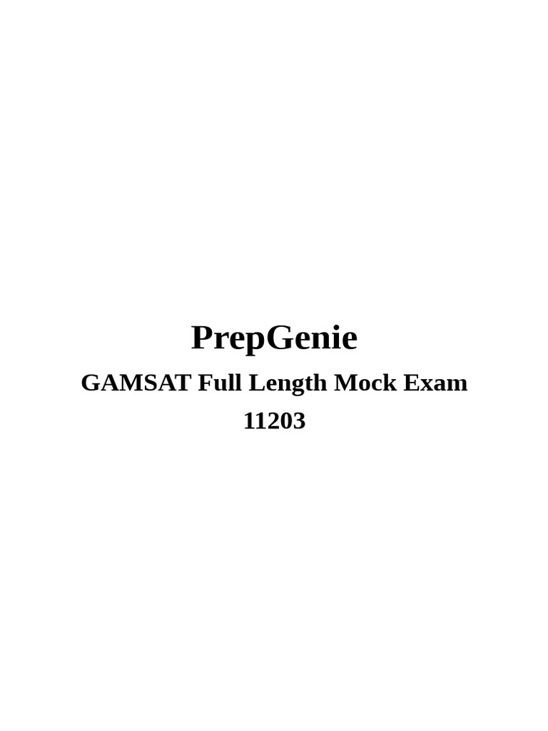 GAMSAT Full Length Mock Exam FLT03 | PDF | Aedes Aegypti | Diamond