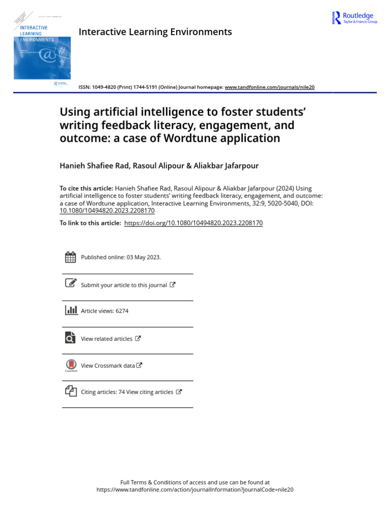 AI-Enhanced Writing Skills with Wordtune | PDF | Artificial ...