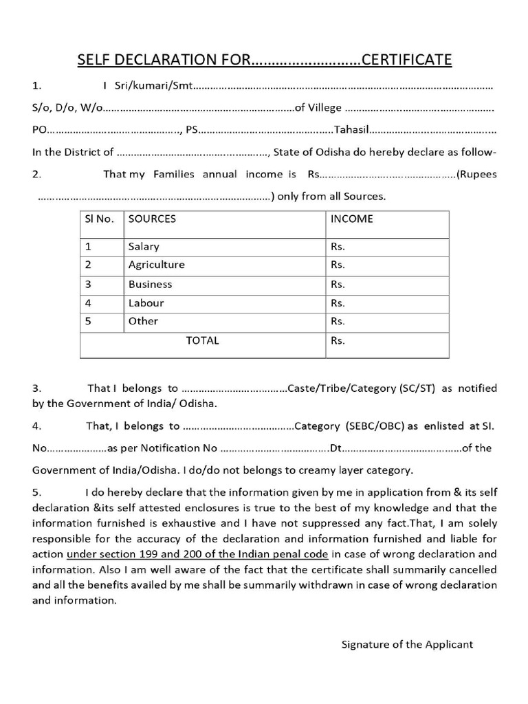Self Declaration Final - Page-0001 | PDF