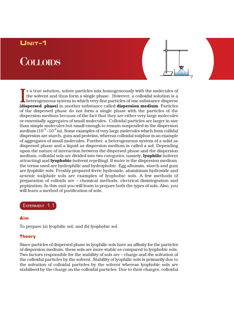 Understanding Colloids and Their Preparation | PDF | Redox | Titration