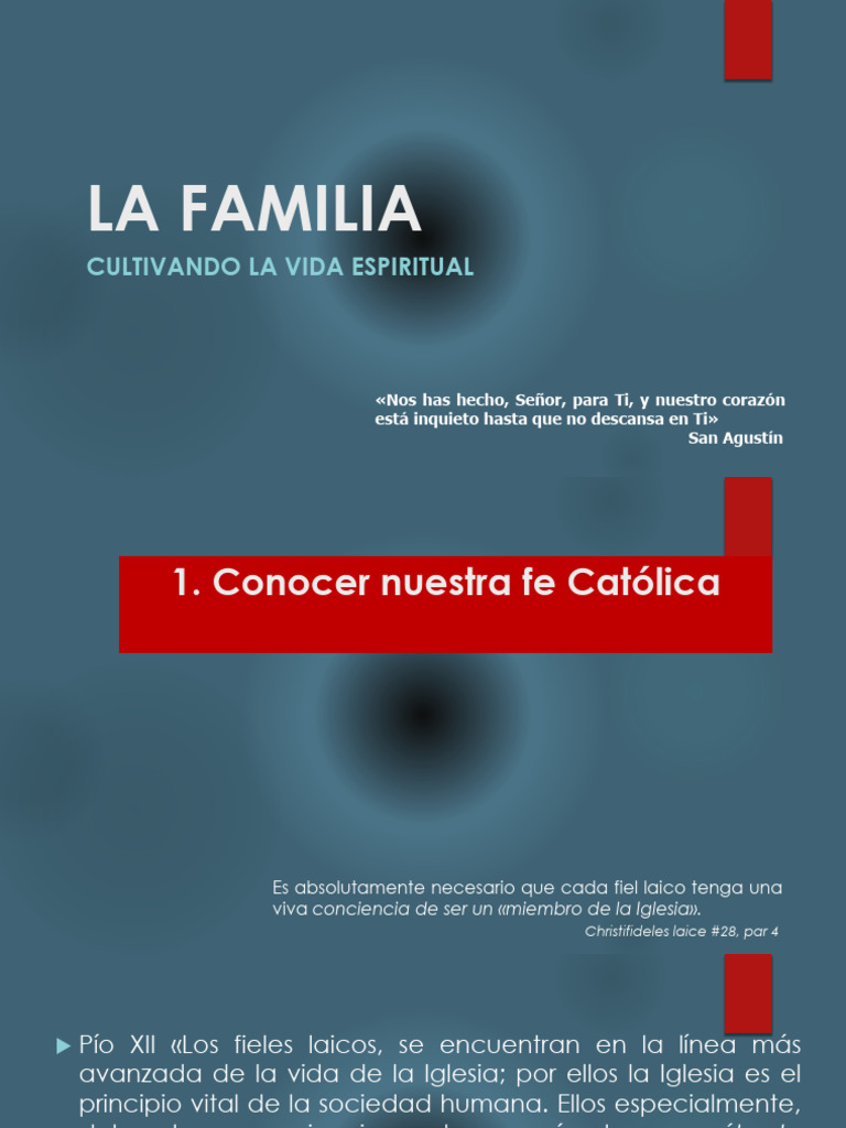 Fe y Vida Espiritual en la Familia | PDF | eucaristía | Iglesia Católica