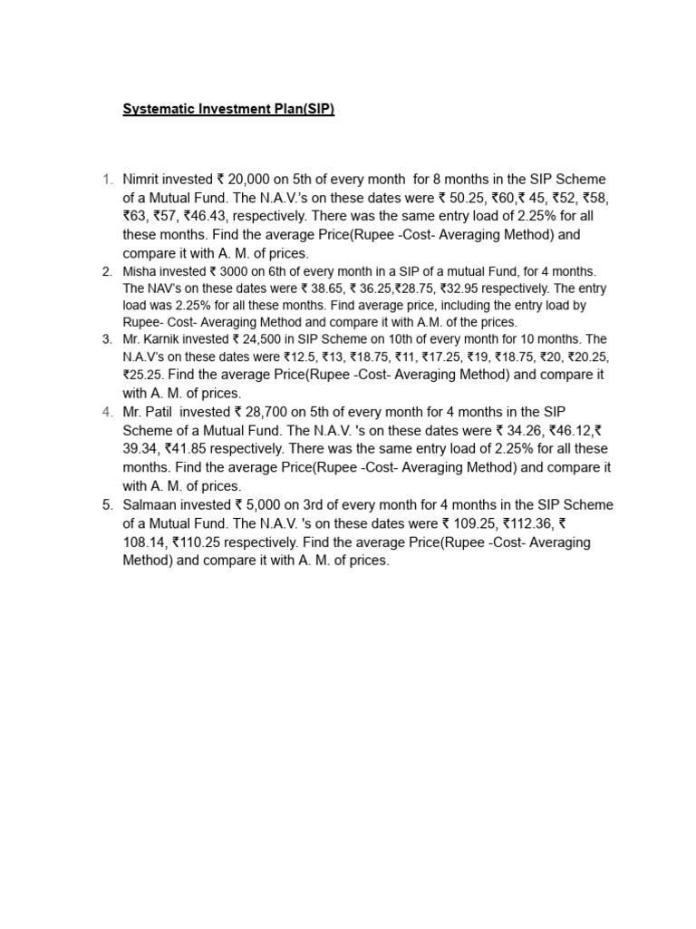 Systematic Investment Plan (SIP) | PDF