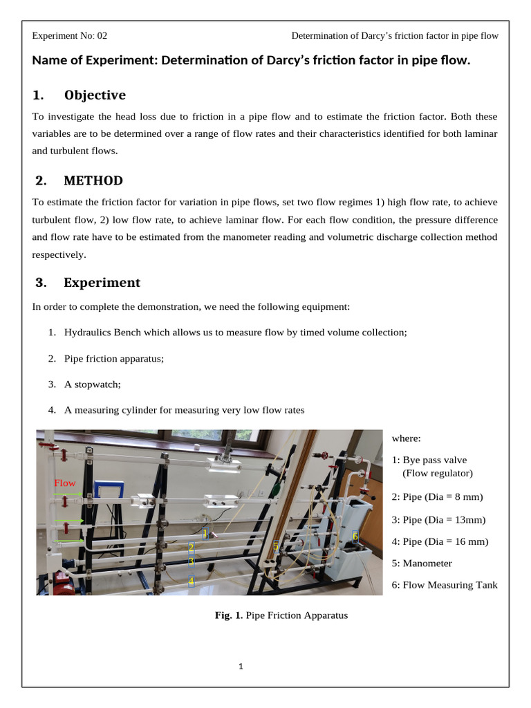 Darcy's Friction Factor in Pipe Flow | PDF | Reynolds Number | Physics