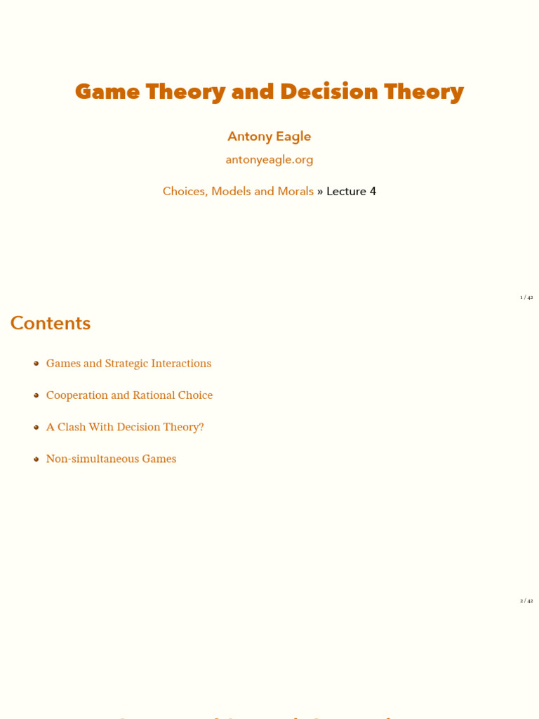 CMM 04 Games | PDF | Game Theory | Rationality