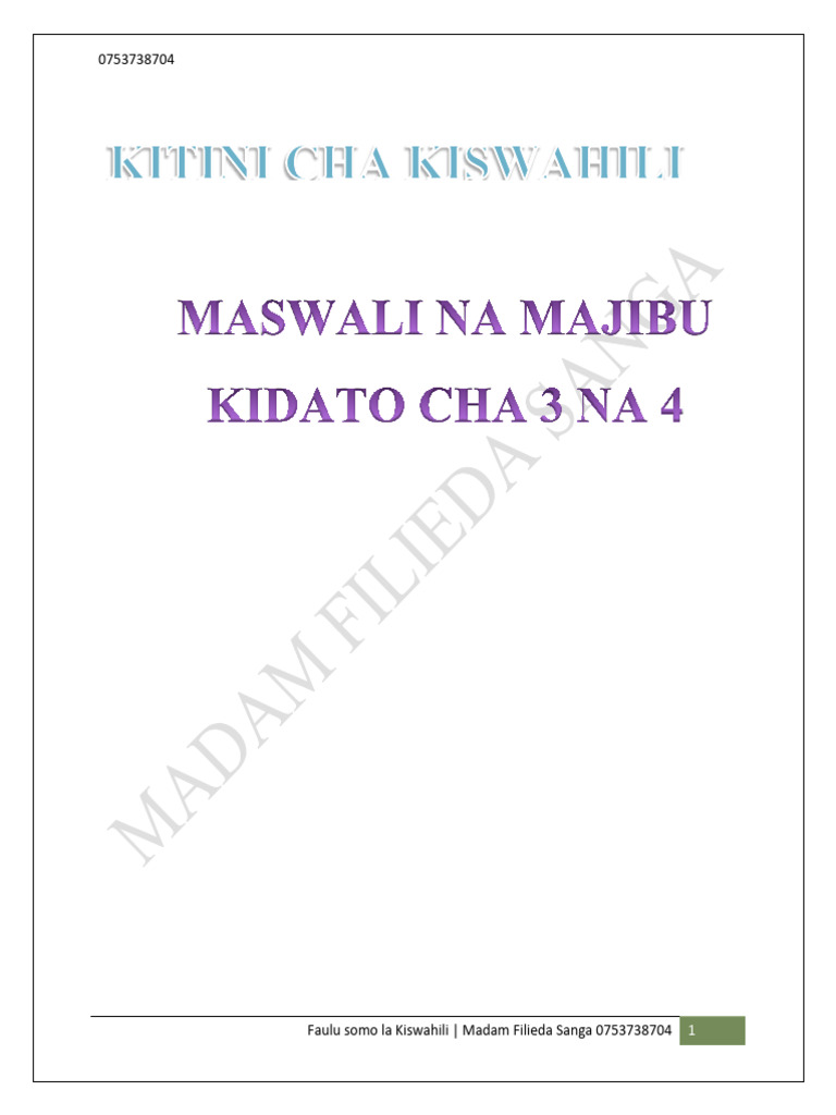 Kitabu Cha Kiswahili PDF 3 | PDF